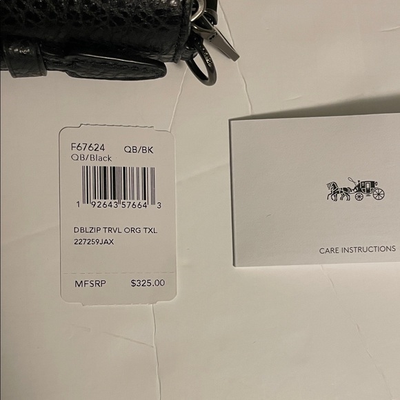 Coach Textured Black Leather Travel Organizer Men's Bag - Picture 2 of 10